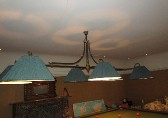 LF021 Robertson brass vintage 6-light billiard chandelier